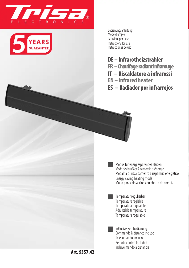 Page 1 of the manual User Manual Trisa Premium Heat 9357.42