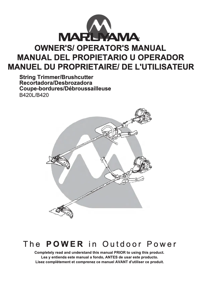 First page image of the manual for B420L