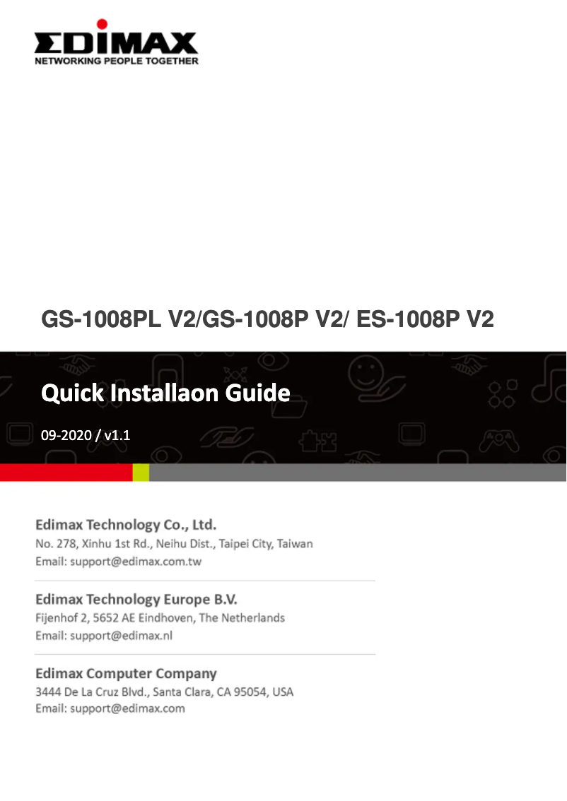Page 1 of the manual User Manual Edimax GS-1008PL V2