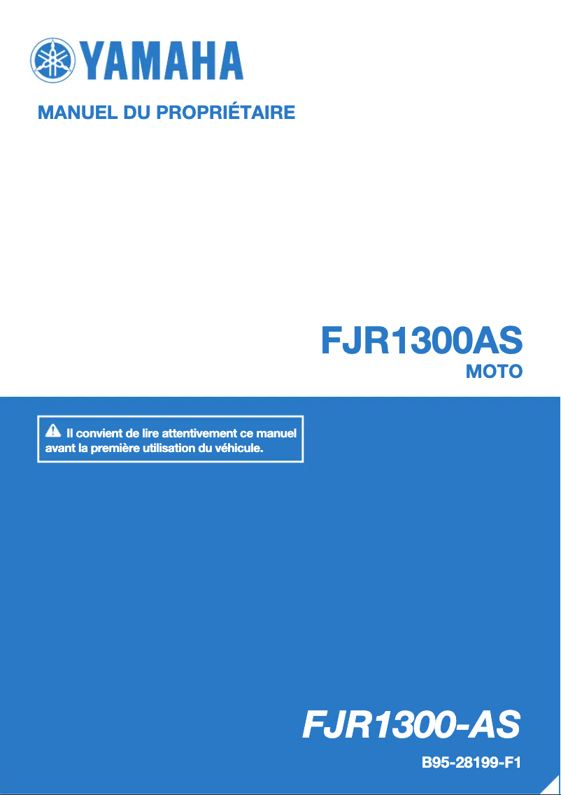Page 1 of the manual User Manual Yamaha FJR1300AS (2018)