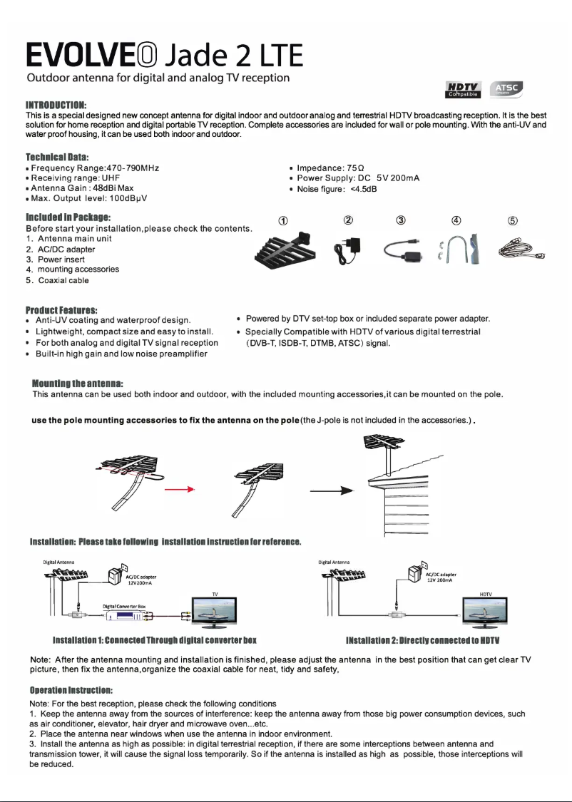 First page image of the manual for Jade 2 LTE