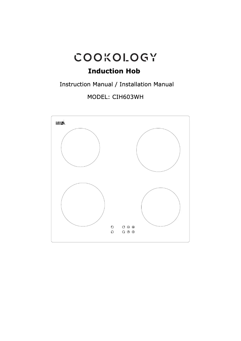 Page 1 of the manual User Manual Cookology CIH603WH