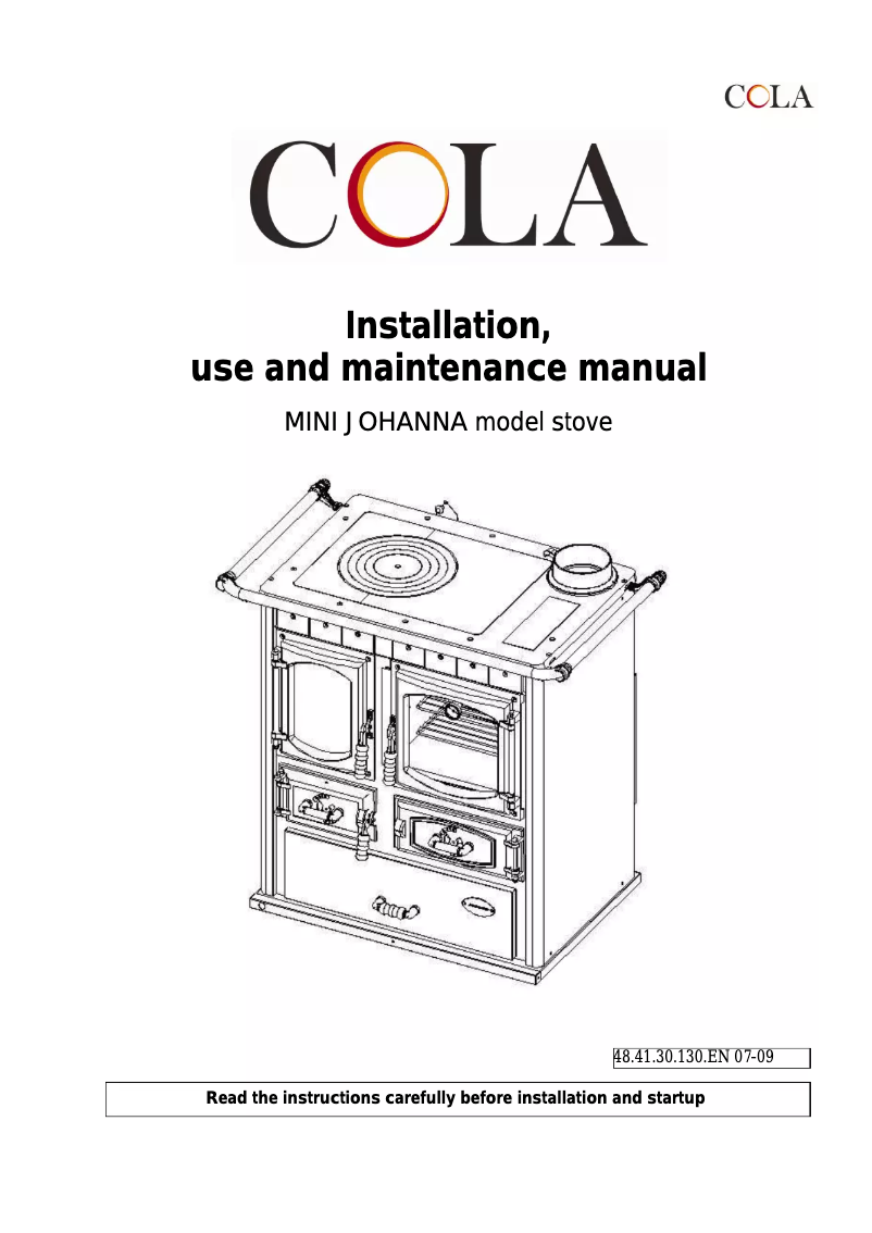 First page image of the manual for Mini Johanna Ceramic