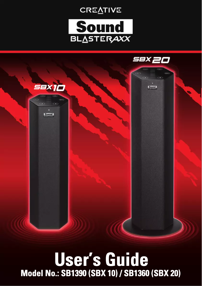 First page image of the manual for Sound BlasterAxx SBX 20