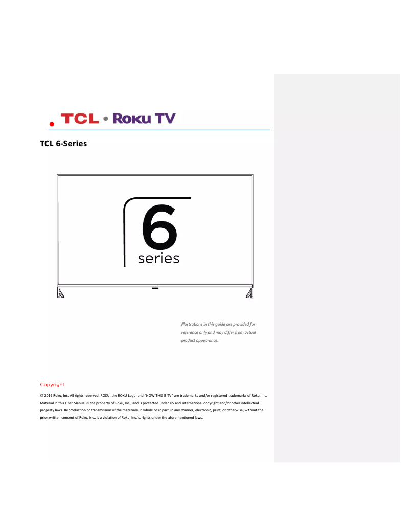 Page 1 of the manual User Manual TCL 55R625
