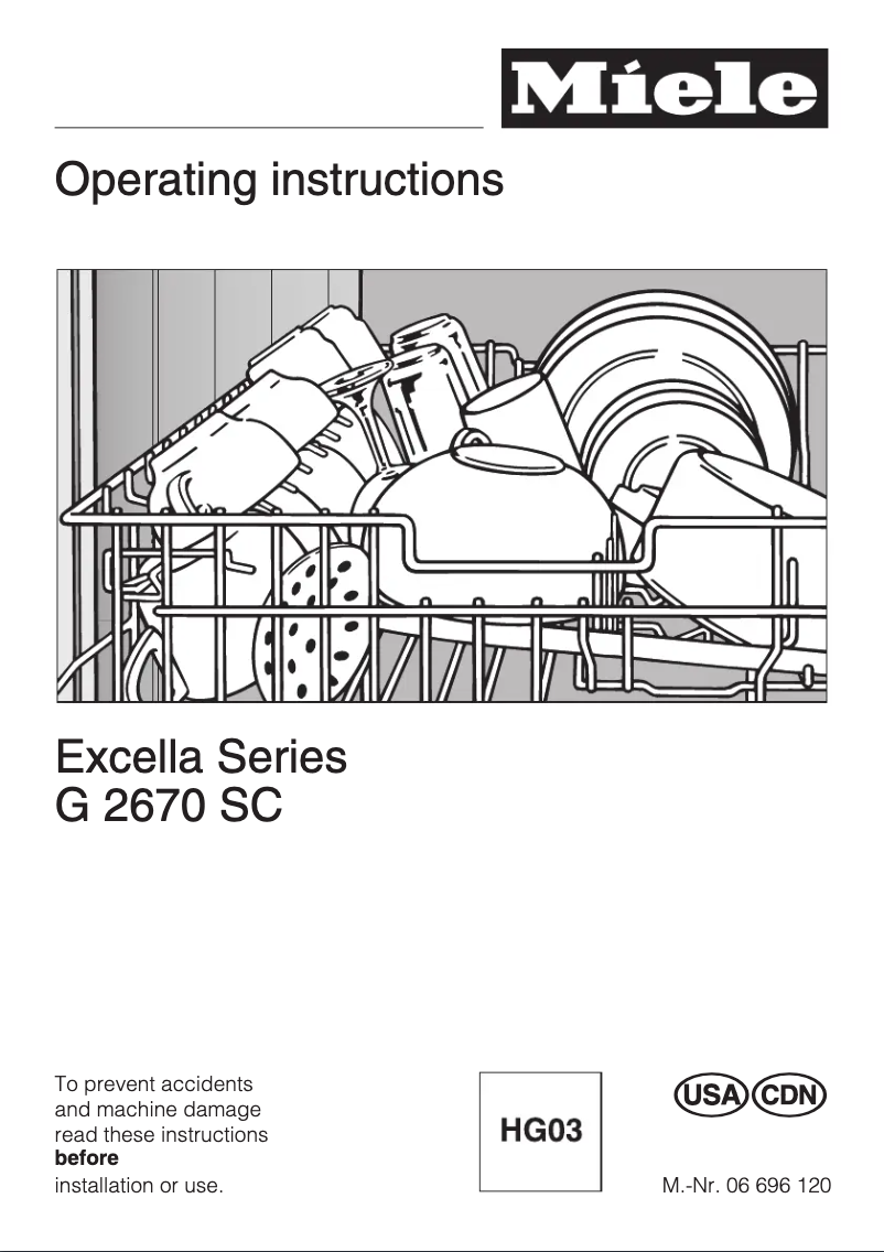 Page 1 of the manual User Manual Miele G 2670 SC
