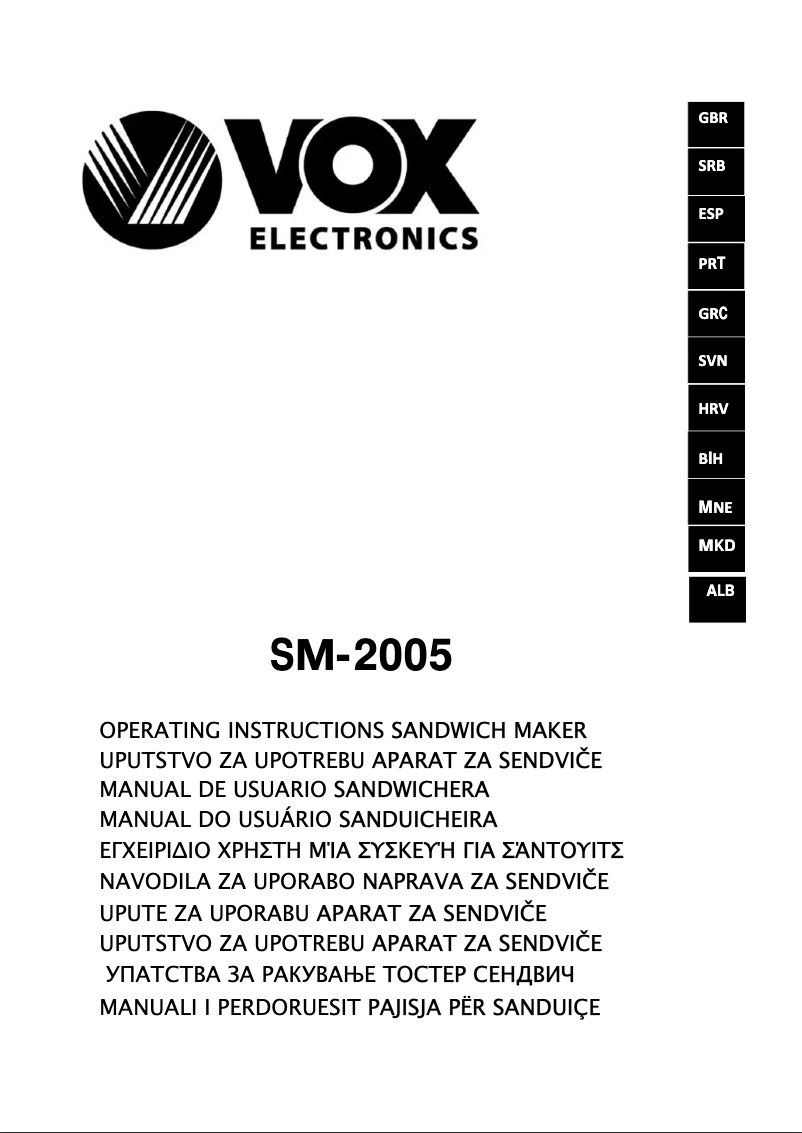 Page 1 of the manual User Manual VOX SM2005