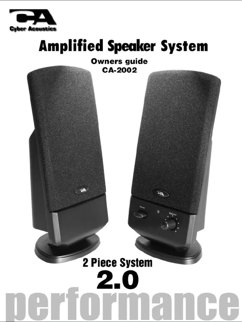 Page 1 of the manual User Manual Cyber Acoustics CA-2002