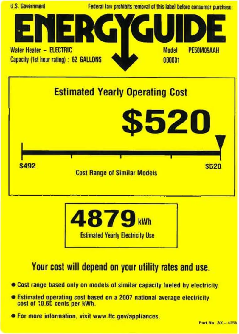 First page image of the manual for PE50M09AAH