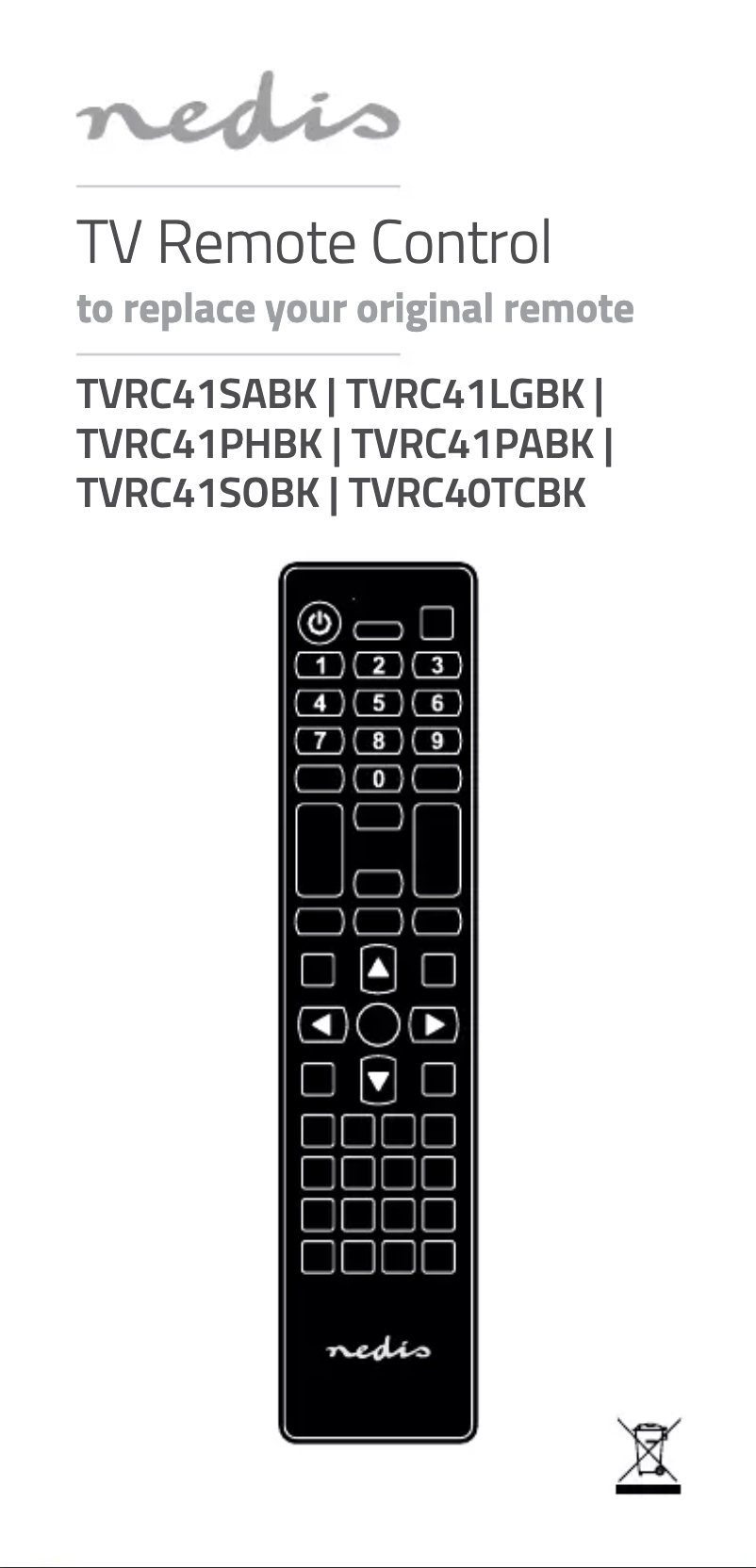Page 1 of the manual User Manual Nedis TVRC41PABK