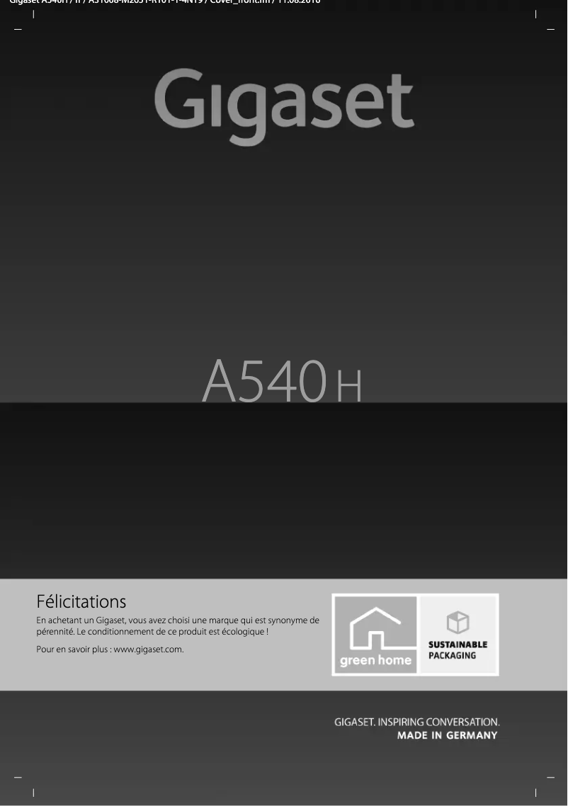 First page image of the manual for A540H