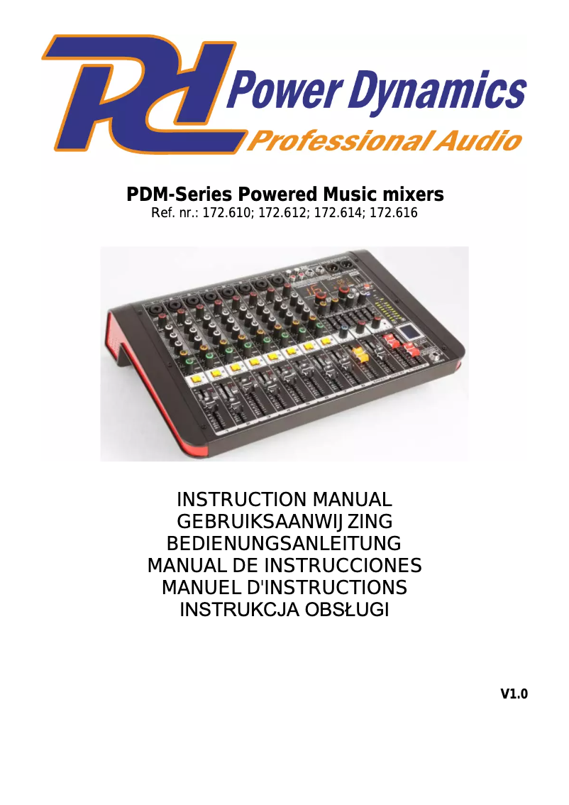 Page 1 de la notice Manuel utilisateur Power Dynamics PDM-M804A