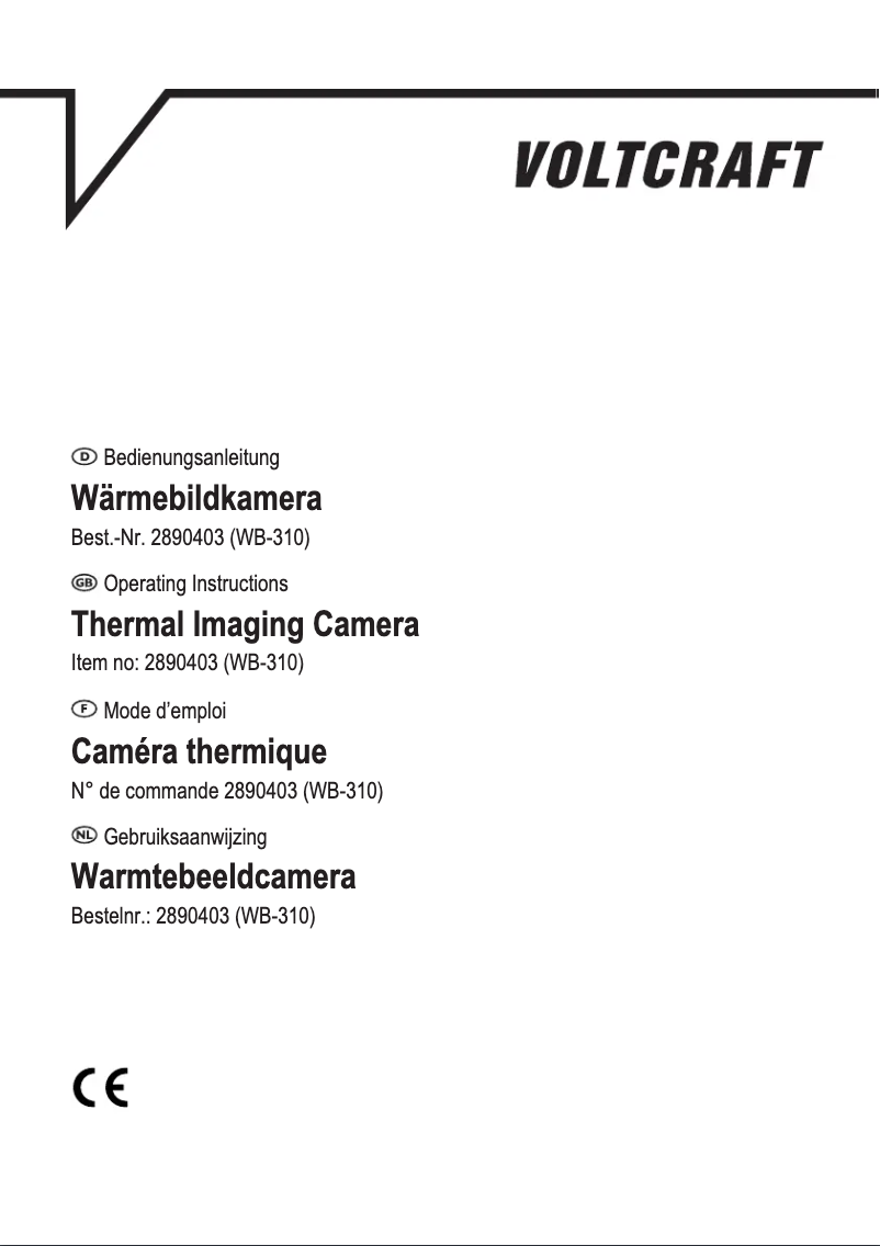 First page image of the manual for WB-310