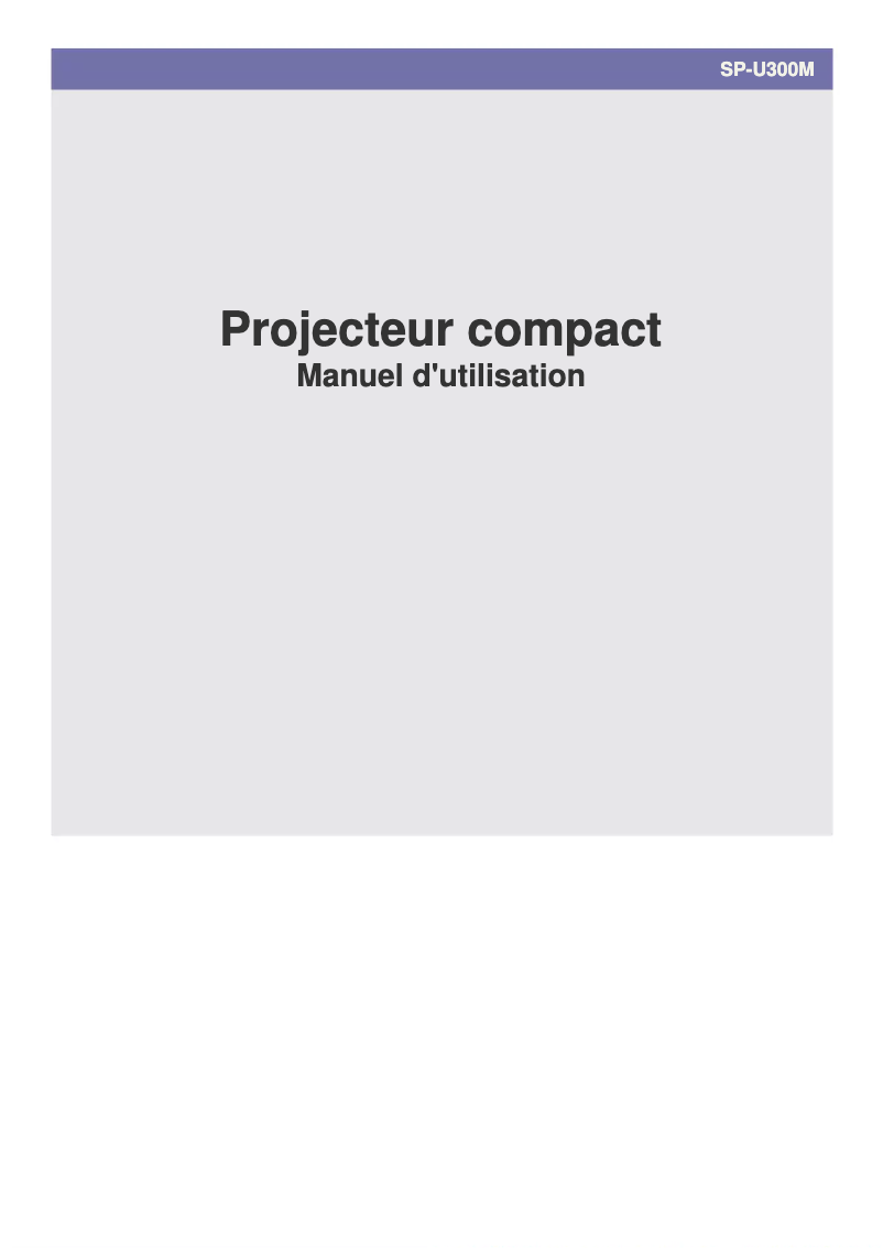 First page image of the manual for SP-U300M