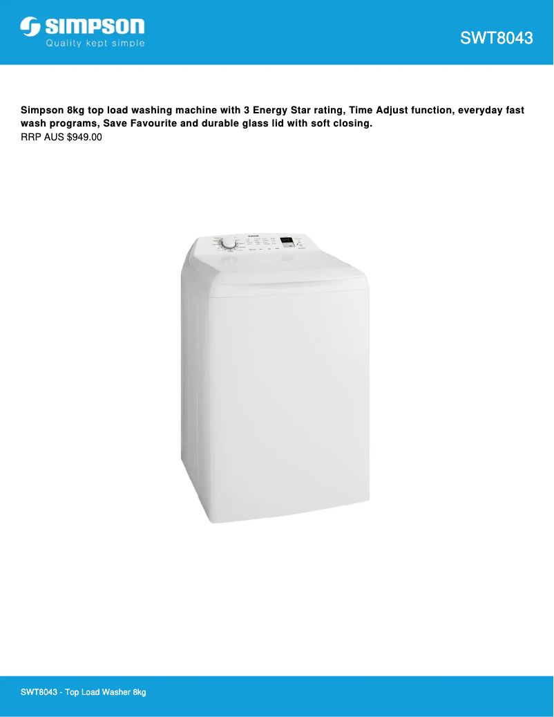 First page image of the manual for SWT8043