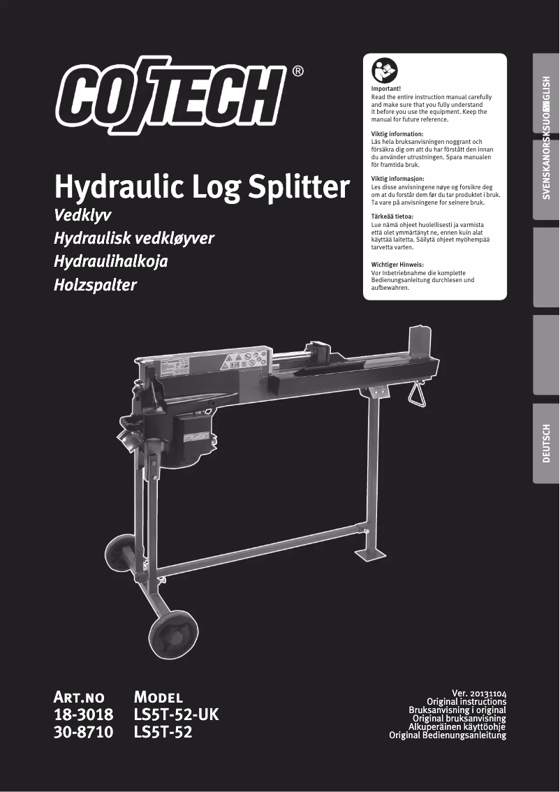 Page 1 of the manual User Manual Cotech LS5T-52