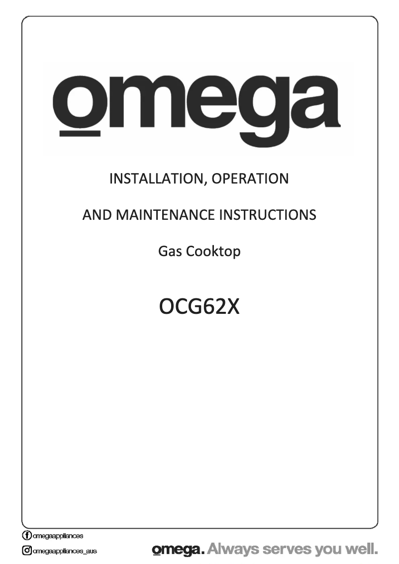 Page 1 of the manual User Manual Omega OCG62X