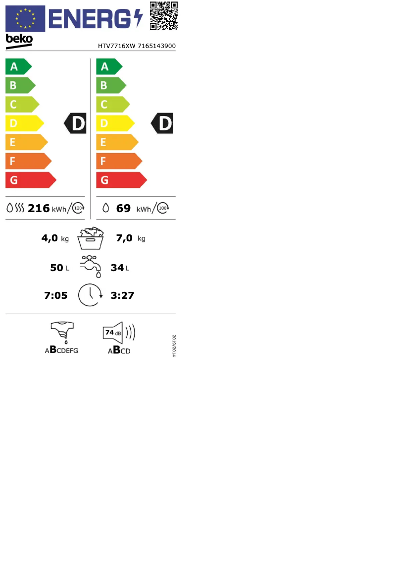First page image of the manual for HTV7716XW