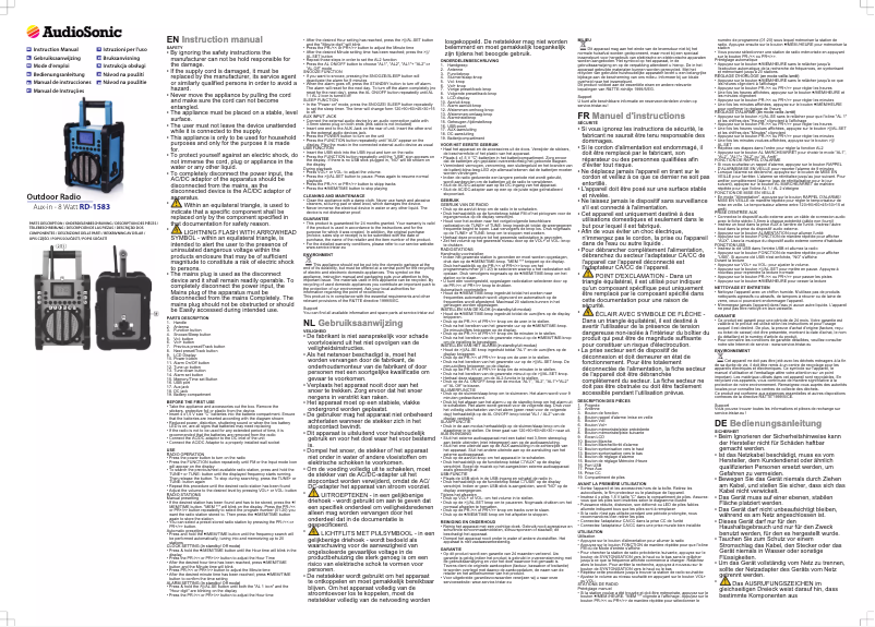 Image de la première page du manuel de l'appareil RD-1583