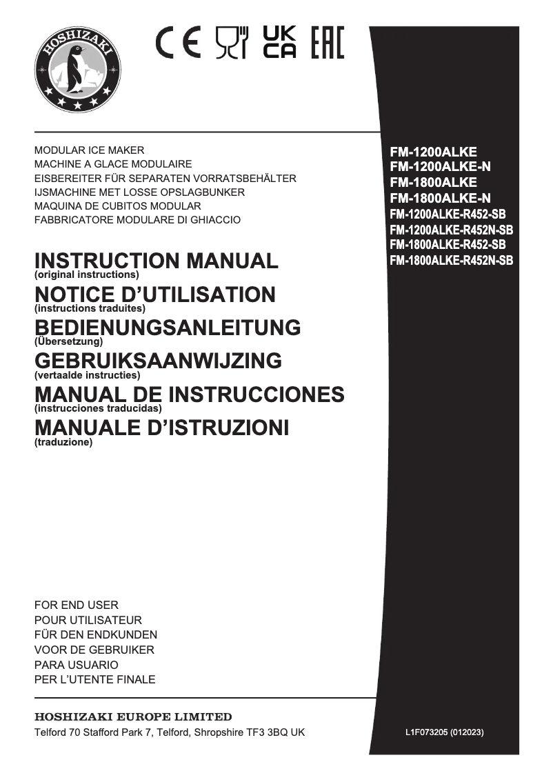 First page image of the manual for FM-1200ALKE-R452N-SB