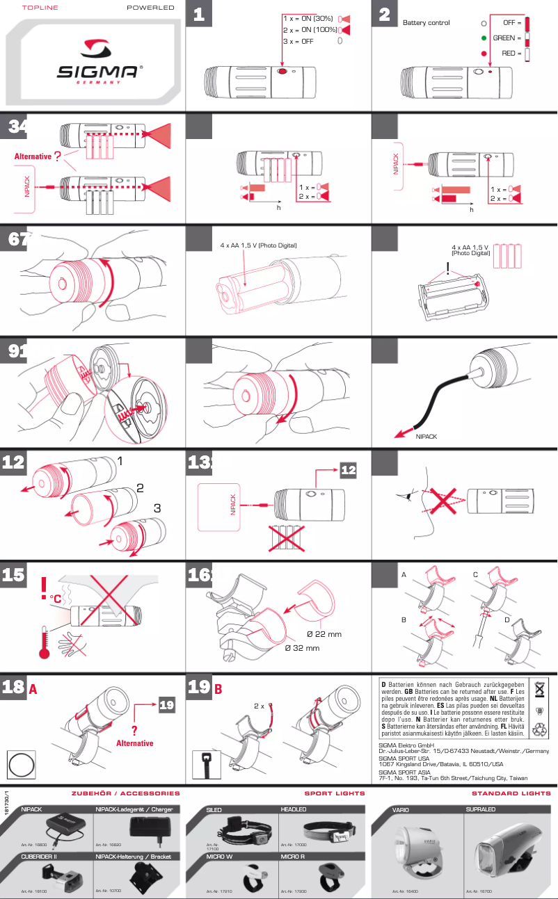 Page 1 of the manual User Manual Sigma POWERLED