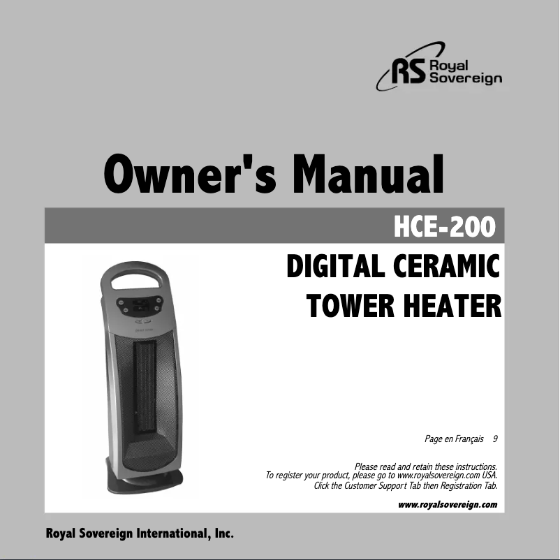 First page image of the manual for HCE-200