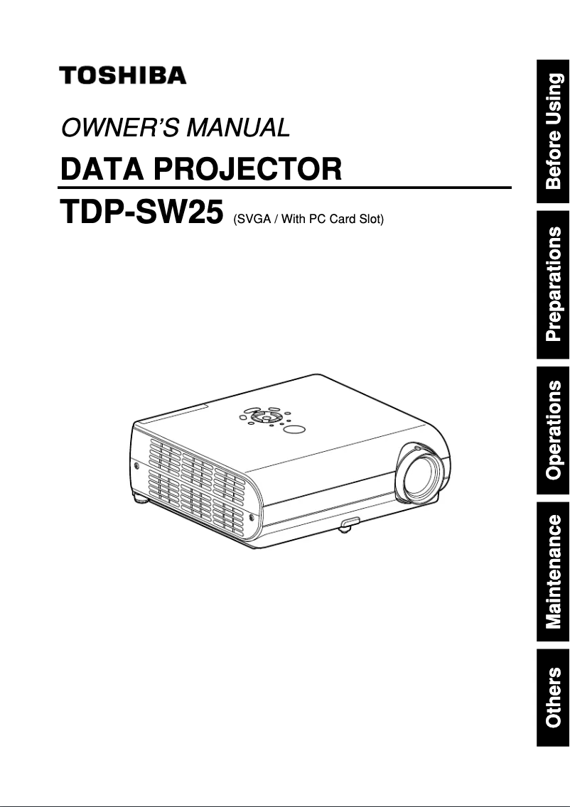 Page 1 of the manual User Manual Toshiba TDP-SW25