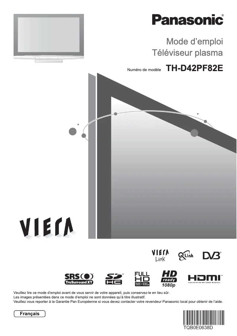 First page image of the manual for TH-D42PF82E