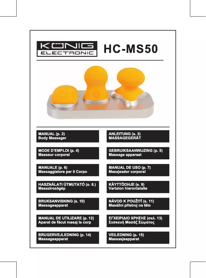 Page 1 of the manual User Manual Konig HC-MS50