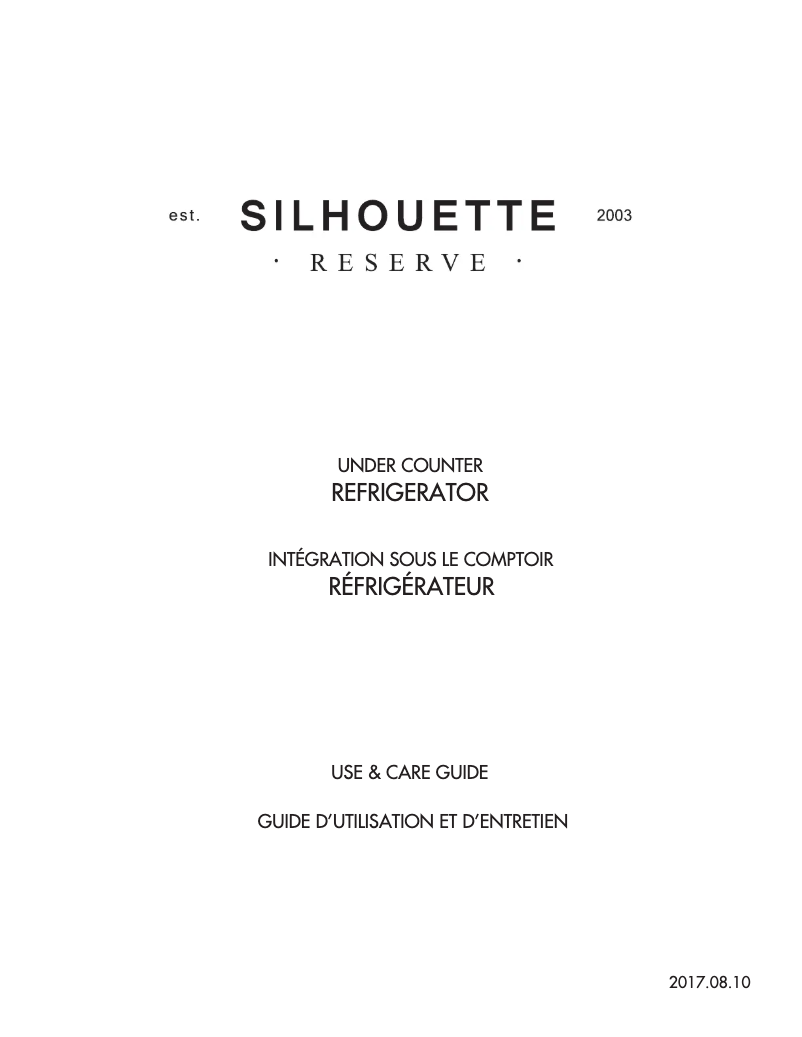 First page image of the manual for Silhouette SRVBC050L