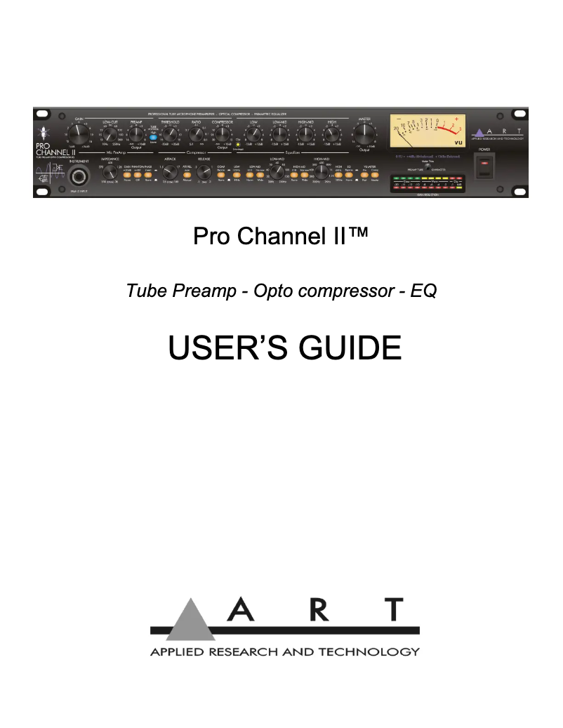 First page image of the manual for ProChannel II