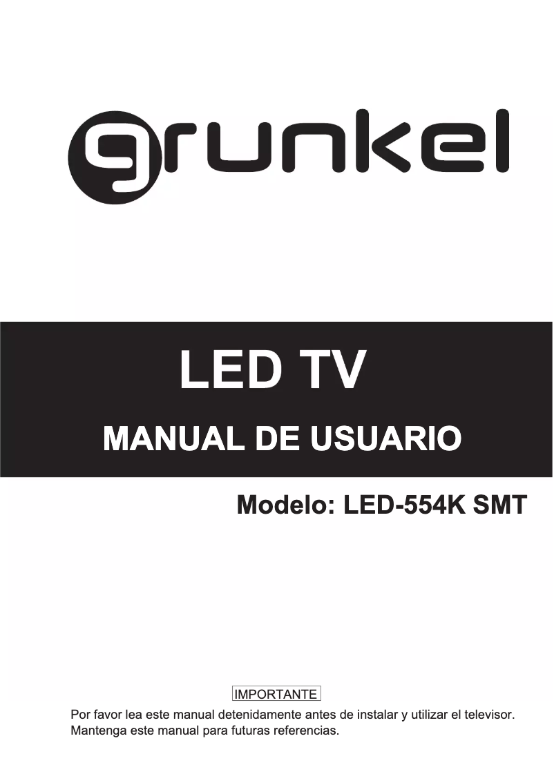 Page 1 of the manual Instruction Manual Grunkel LED-554K SMT