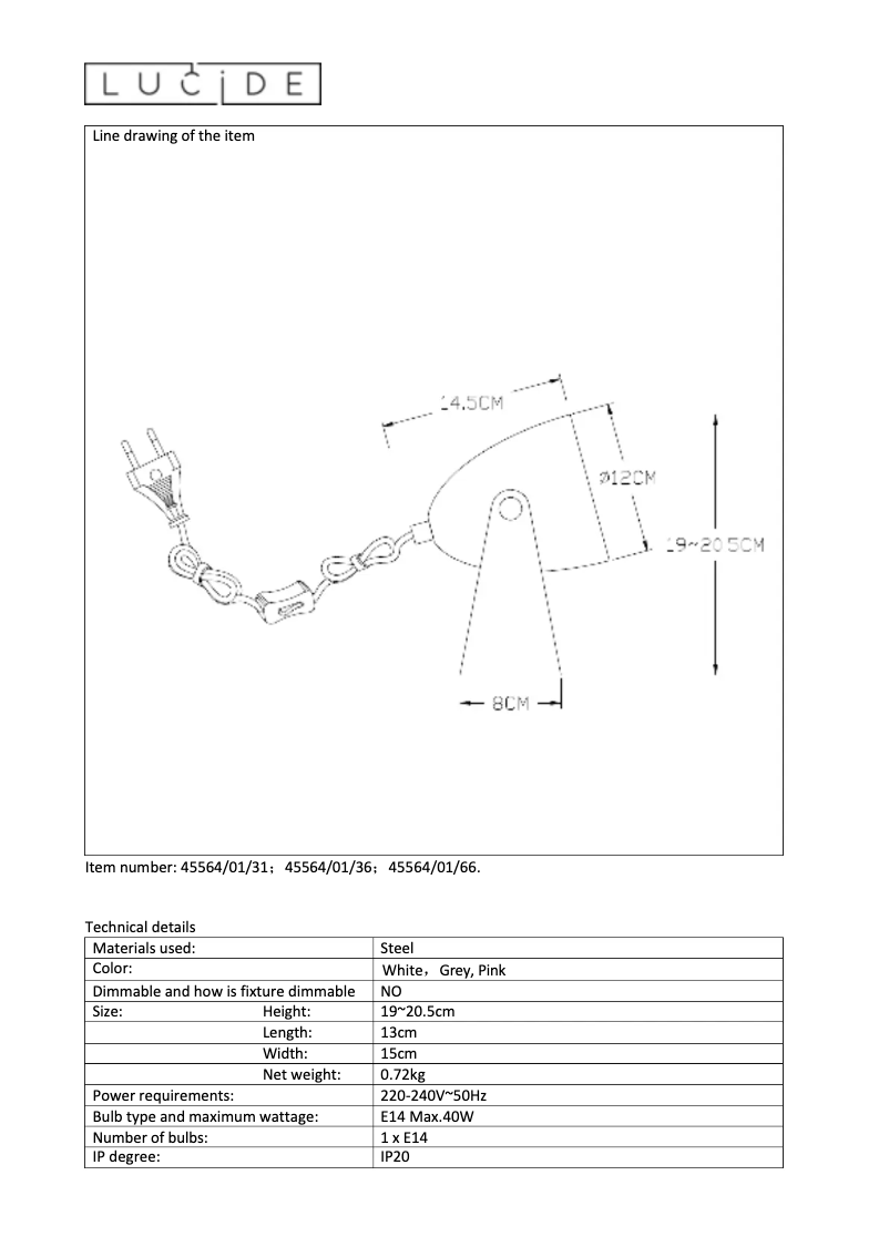 First page image of the manual for Chago