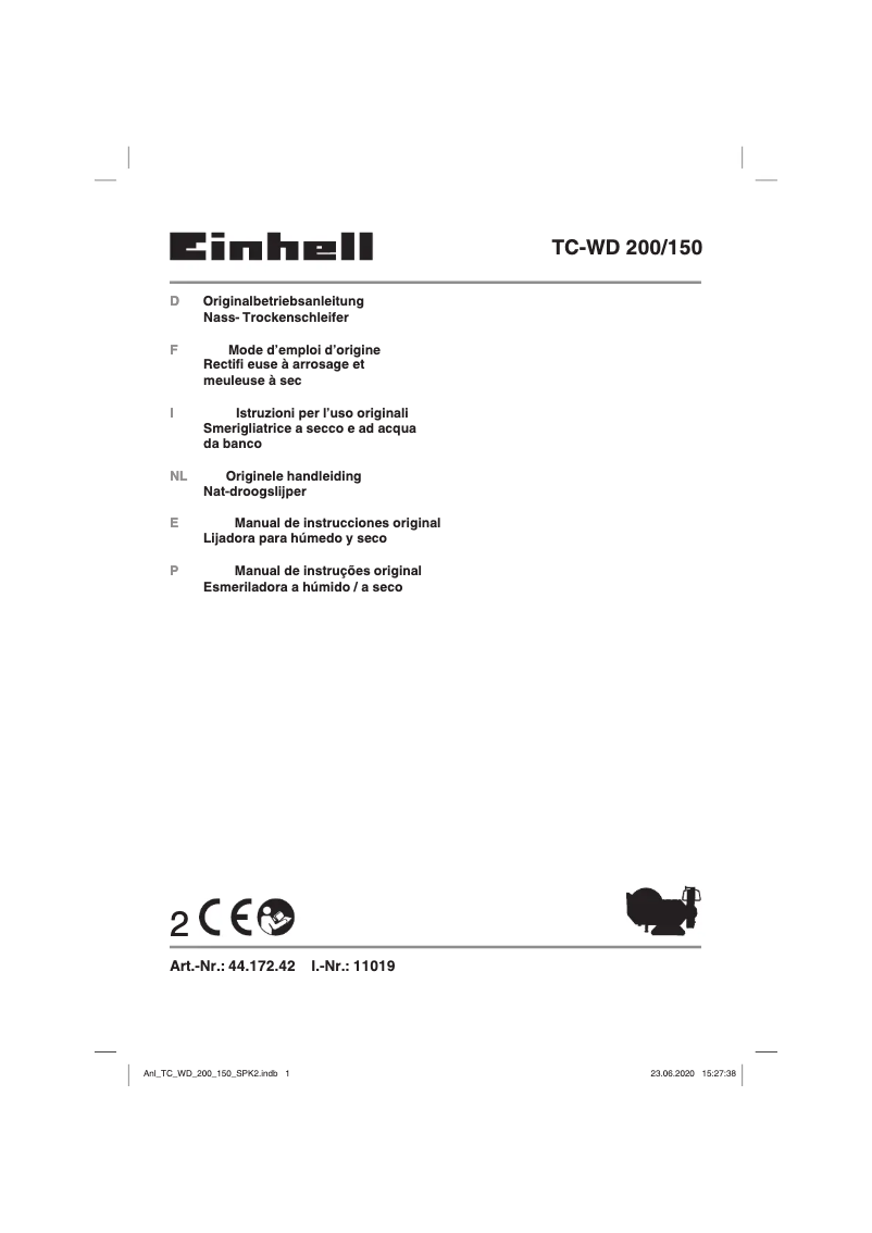 First page image of the manual for TC-WD 200/150