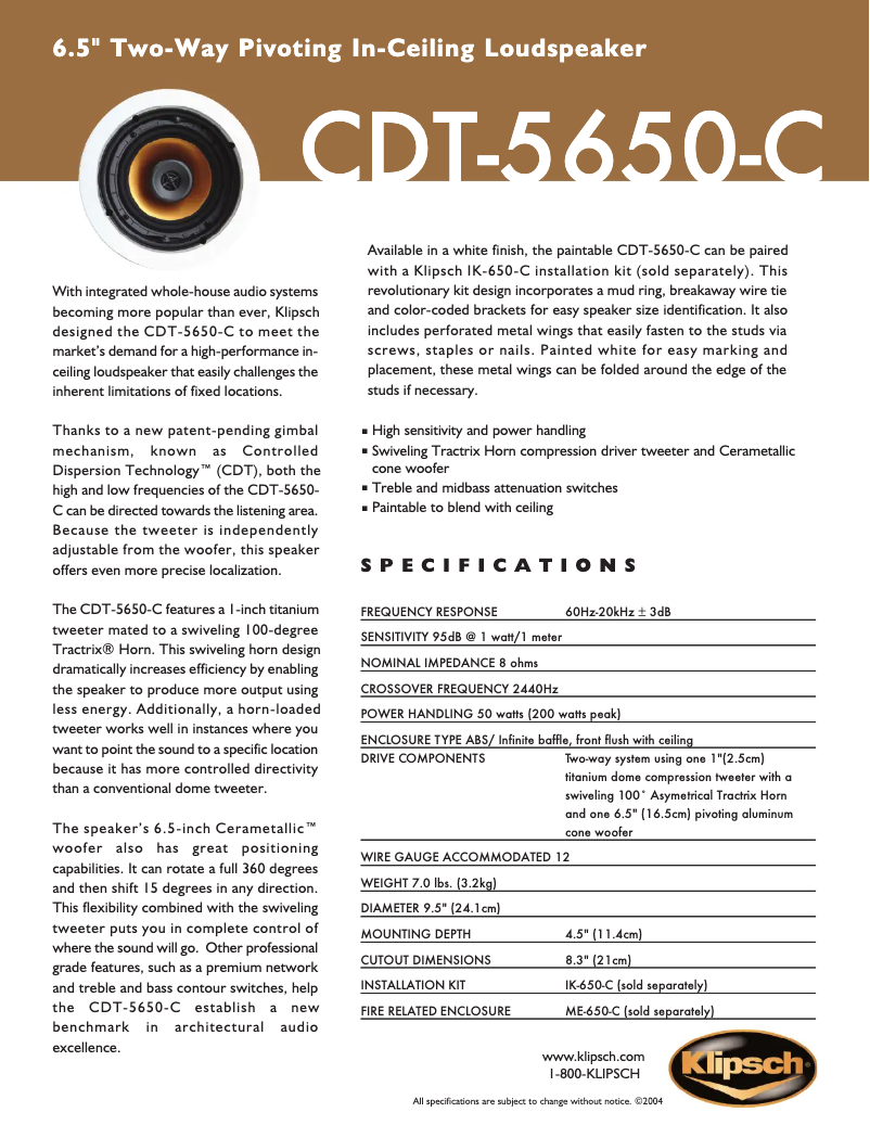 First page image of the manual for CDT-5650-C