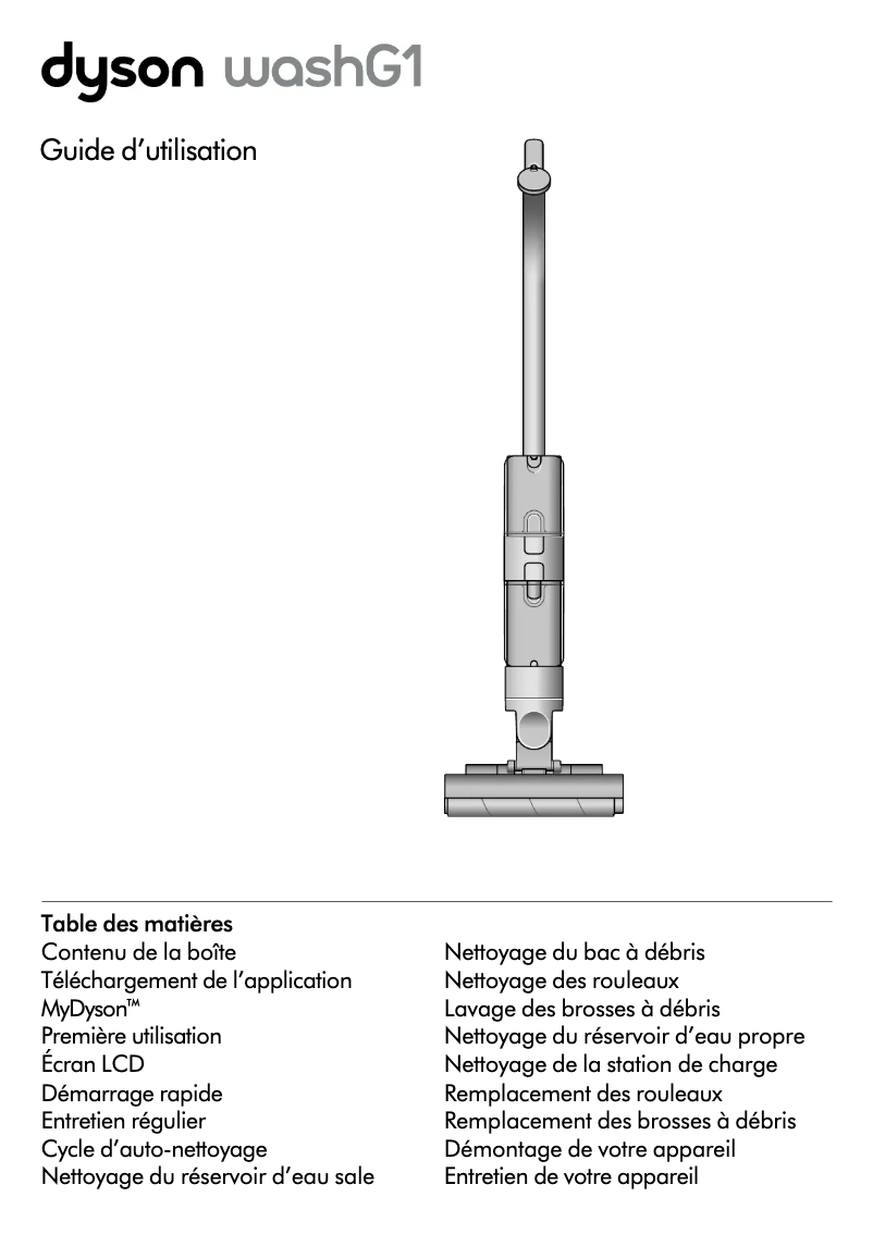 Page 1 of the manual User Manual Dyson Wash G1