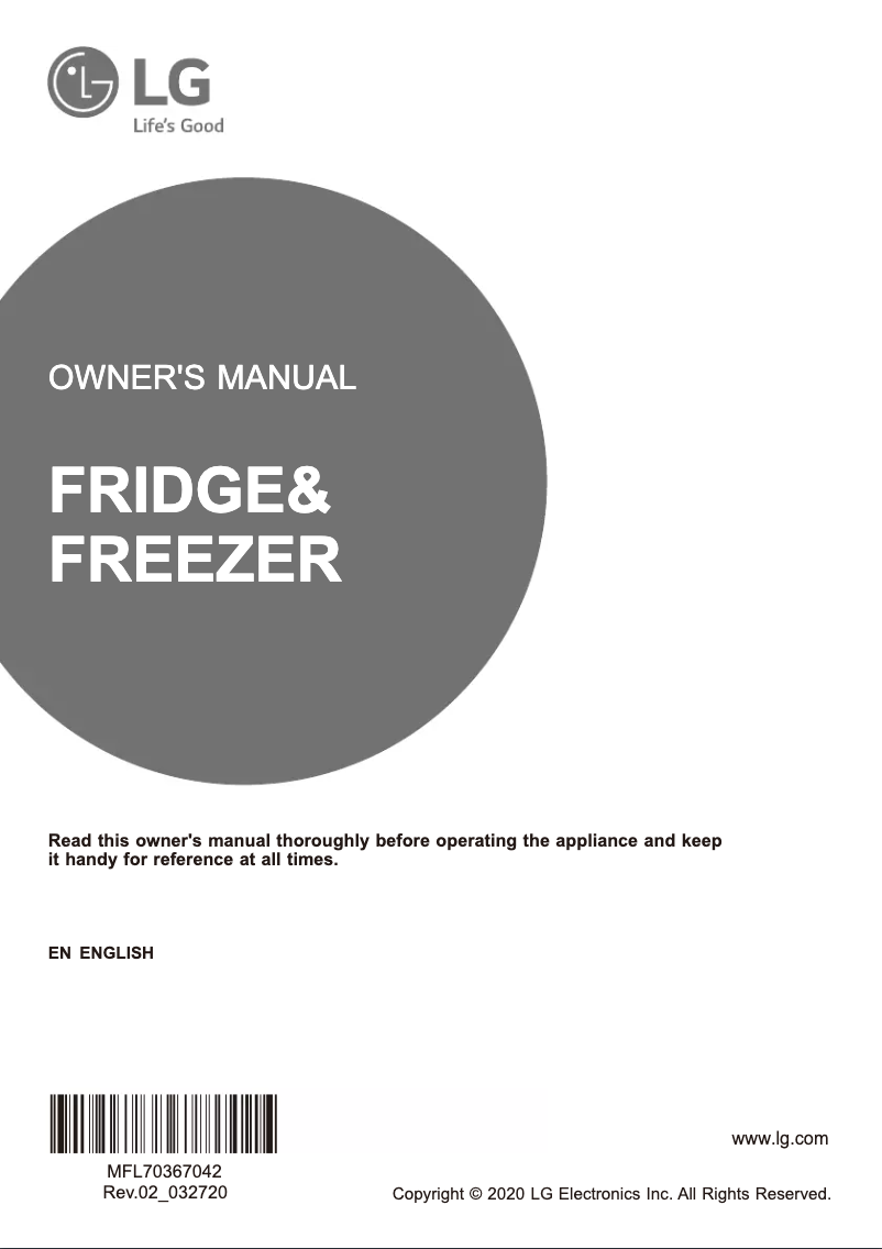 Page 1 of the manual User Manual LG GR-H812HLHQ