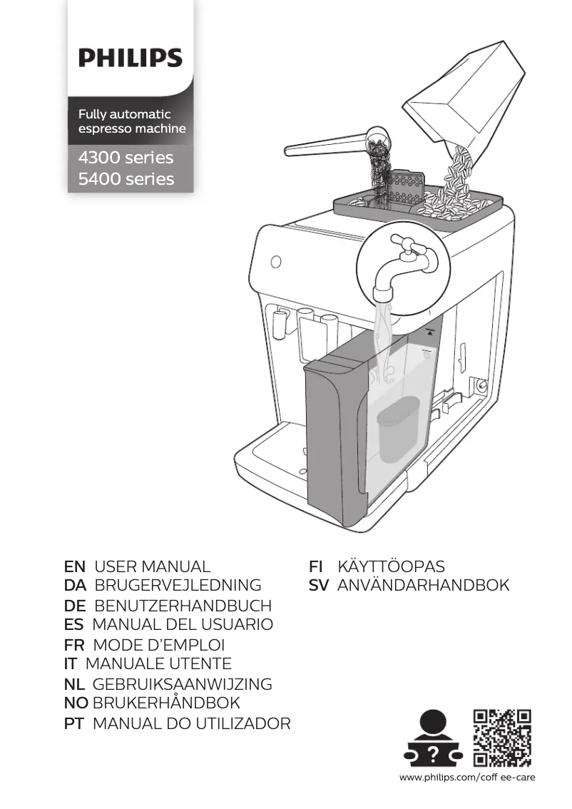 First page image of the manual for 5400 serie LatteGo EP5444