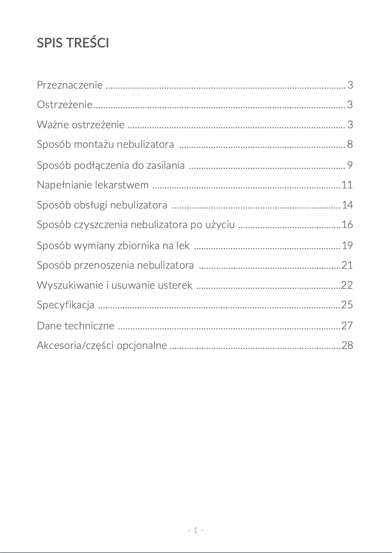 Page 1 of the manual User Manual Oromed Mesh
