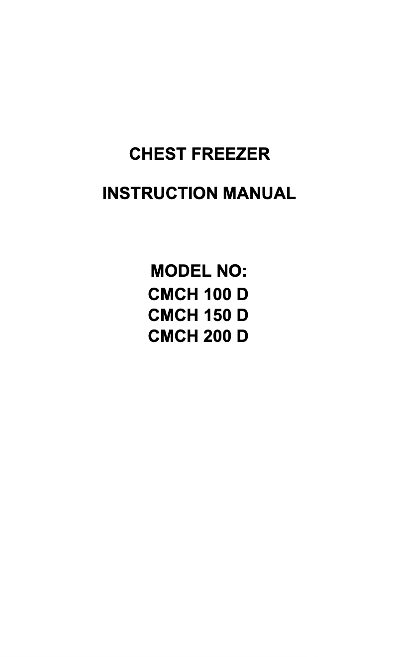 First page image of the manual for CMCH 200 D-1