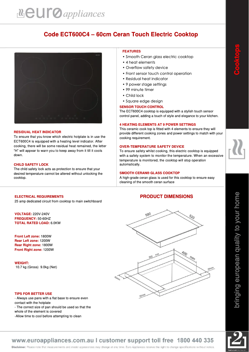 First page image of the manual for ECT600C4