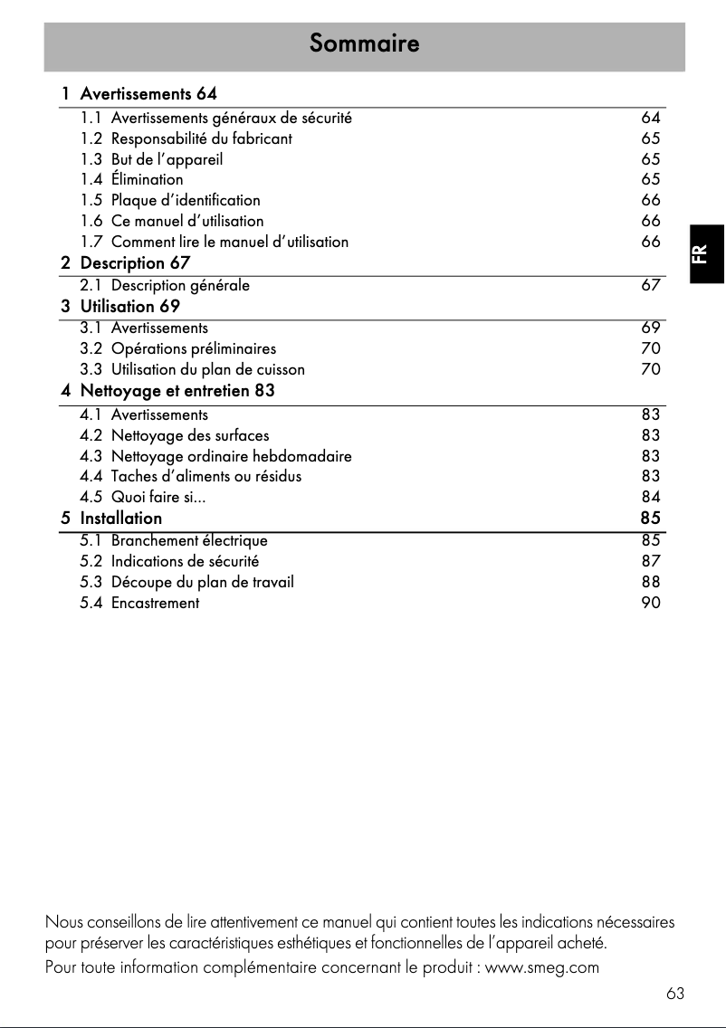 Page 1 of the manual User Manual Smeg SIM631WLDR