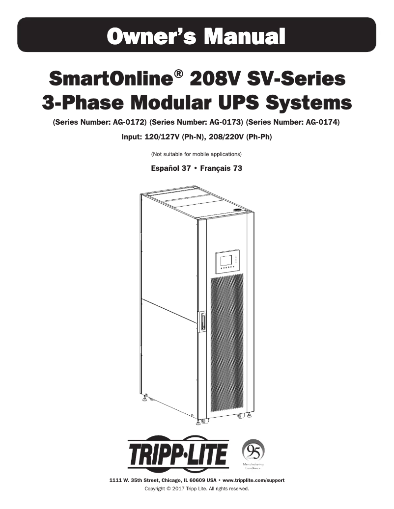 Page 1 of the manual User Manual Tripp Lite SmartOnline SV40KL