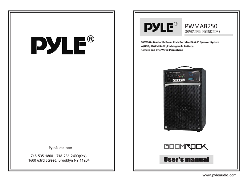 First page image of the manual for PWMAB250RD