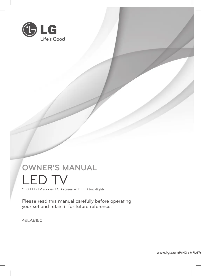 First page image of the manual for 42LA6150