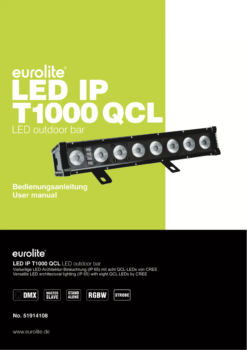 Page 1 of the manual User Manual Eurolite T1000 QCL