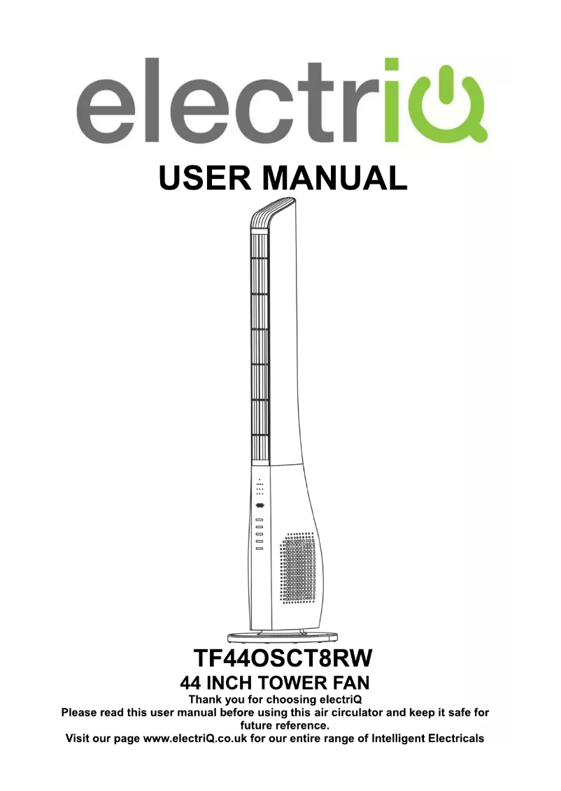 First page image of the manual for TF44OSCT8RW
