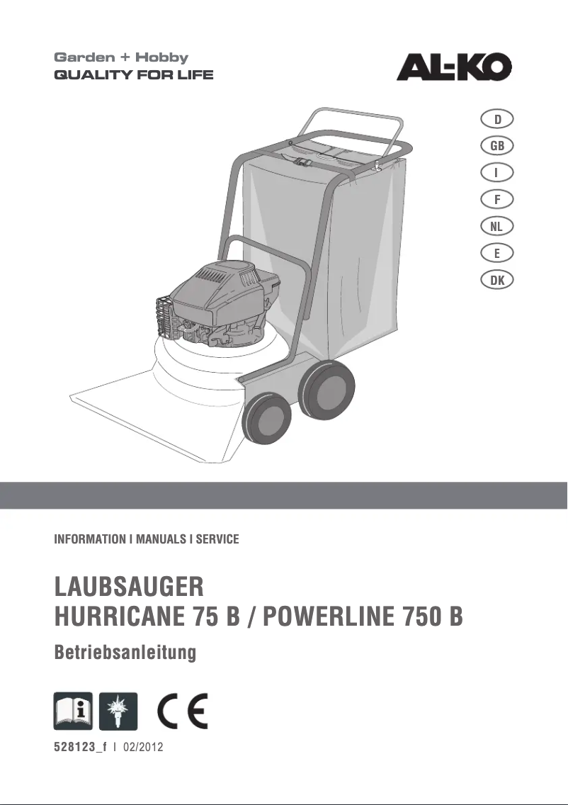 First page image of the manual for Hurricane 75 B