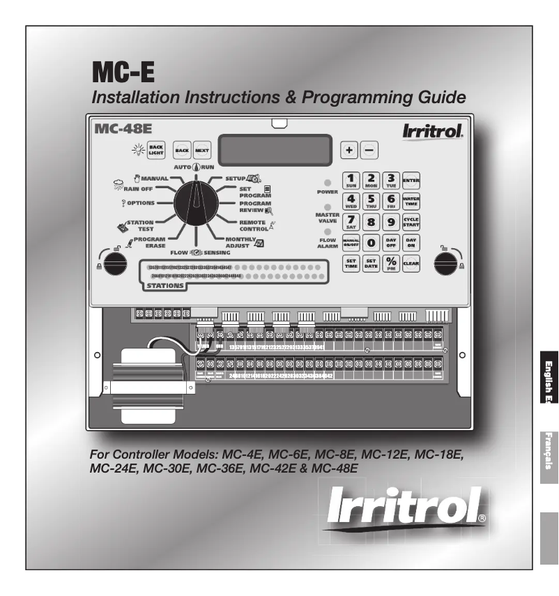 Page 1 of the manual User Manual Irritrol MC-12E