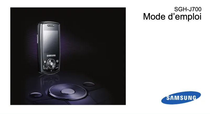 First page image of the manual for SGH-J700G